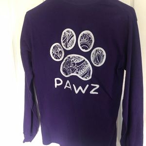 Purple PAWZ long sleeve Tee Shirt NWOT